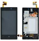 Модуль (дисплей + тачскрин) черный с рамкой (Premium) для Nokia Lumia 520