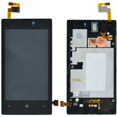 Модуль (дисплей + тачскрин) для Nokia Lumia 520 черный с рамкой (Premium)