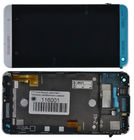 Модуль (дисплей + тачскрин) серебристый с рамкой для HTC One