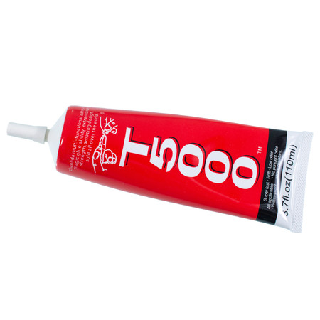 Клей герметик T-5000 / T5000 (110 ml) белый эластичный, для проклейки тачскринов и приклеивания страз
