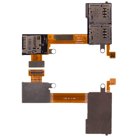 Шлейф / плата на разъем SIM и карты памяти для Sony Xperia M2 Dual (D2302)