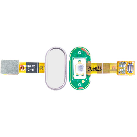 Шлейф / плата для Meizu M5s на кнопку HOME (отпечатка пальца) / белый (с розовой окантовкой)