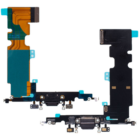 Шлейф / плата на системный разъем (нижняя плата) / черный для Apple iPhone 8 Plus