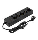 Сетевой фильтр 5 розеток, 2 USB, 2 Type-C / 2 м удлинитель черный
