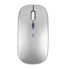 Компьютерная мышь беспроводная Bluetooth + 2.4G USB серебро