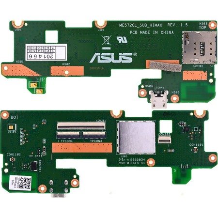 Шлейф / плата для ASUS MeMO Pad 7 (ME572CL) K00R ME572CL_SUB_HIMAX REV. 1.5 на SIM reader