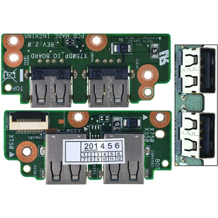 Шлейф / плата для Asus K750 / X750_IO_BOARD REV: 2.0 на USB
