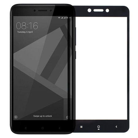Защитное стекло для Xiaomi Redmi 4X полное покрытие (полноэкранное) черное