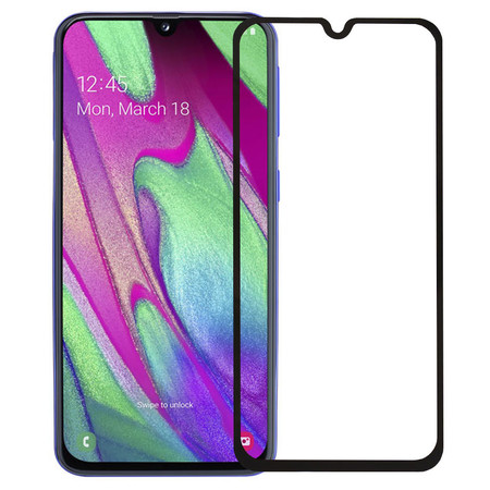 Защитное стекло 9D для Samsung Galaxy A40 SM-A405 полное покрытие (полноэкранное) черное