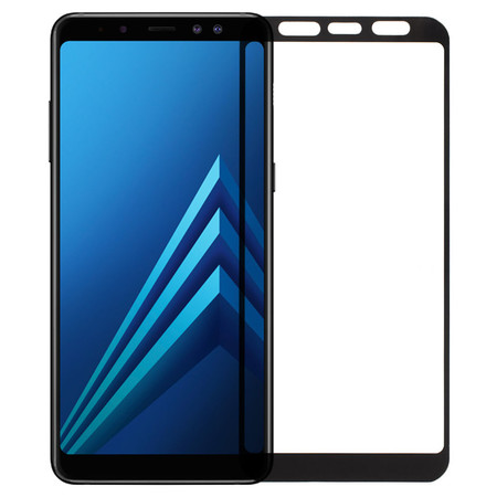 Защитное стекло П/П черное для Samsung Galaxy A8 plus SM-A730F