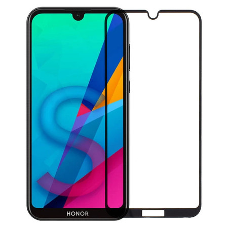 Защитное стекло для Honor 8S, 8S Prime, Huawei Y5 2019 полное покрытие (полноэкранное) черное