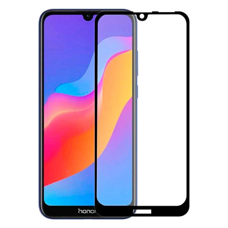 Защитное стекло для Honor 8A, 8A Prime, 8A Pro, Huawei Y6 2019, Y6S полное покрытие (полноэкранное) черное
