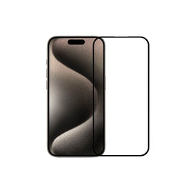 Защитное стекло (бокс для наклеивания) П/П черное Глянцевое для Apple iPhone 15 Pro Max (A3108)