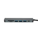 Переходник - разветвитель USB HUB 7 в 1 Type-C серебристый