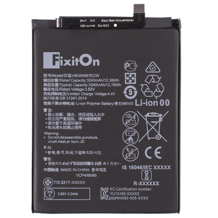 Аккумулятор FixitOn HB356687ECW для Honor 20 Lite MAR-LX1H, 20S, 7X (BND-L21), Huawei Nova 2 Plus (BAC-L21), NOVA 2i (RNE-L21), Nova 3i (INE-LX1),Nova 4e, P Smart plus, P30 Lite (MAR-LX1M), P30 Lite New Edition (MAR-LX1B)