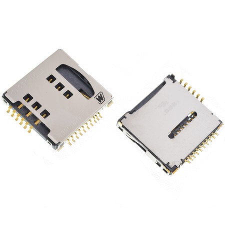 Разъем Mini-Sim+MicroSD 17-18mm x 16-17mm x 2,65mm KA-289