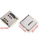 Разъем Mini-Sim+MicroSD 17-18mm x 16-17mm x 2,65mm KA-289