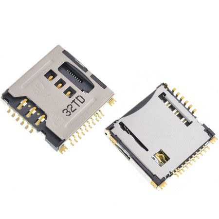 Разъем Mini-Sim+MicroSD 17-18mm x 16-17mm x 2,8mm KA-297